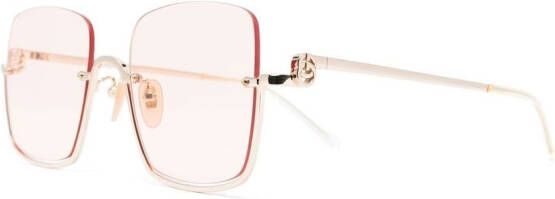 Gucci Eyewear Zonnebril met vierkant montuur Goud