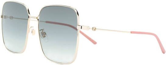 Gucci Eyewear Oversized zonnebril met vierkant montuur Goud