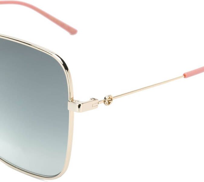 Gucci Eyewear Oversized zonnebril met vierkant montuur Goud