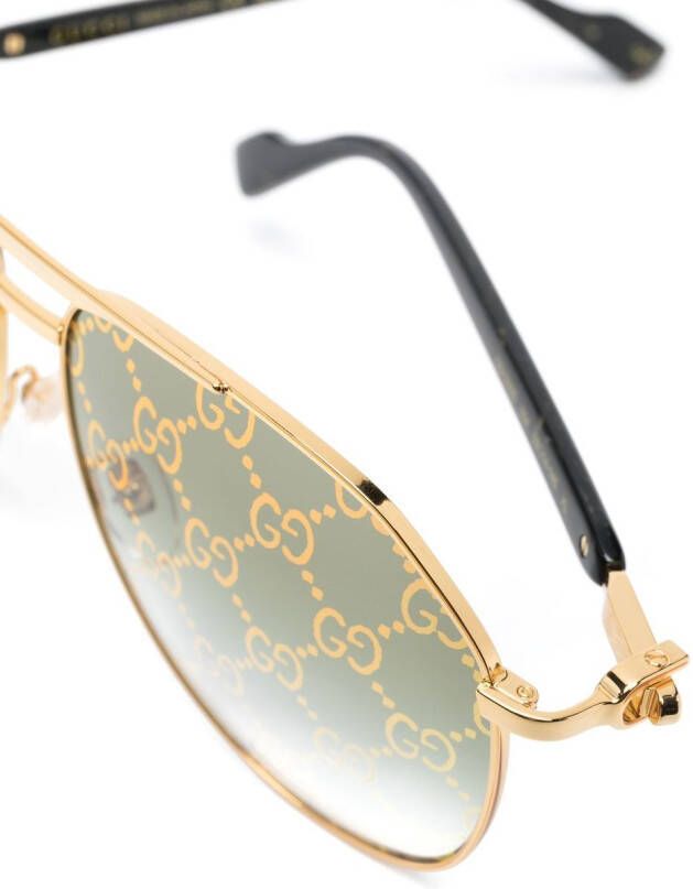 Gucci Eyewear Zonnebril met piloten montuur Goud