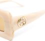 Gucci Eyewear Zonnebril met rechthoekig montuur Beige - Thumbnail 3