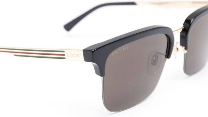 Gucci Eyewear Zonnebril met rechthoekig montuur Zwart