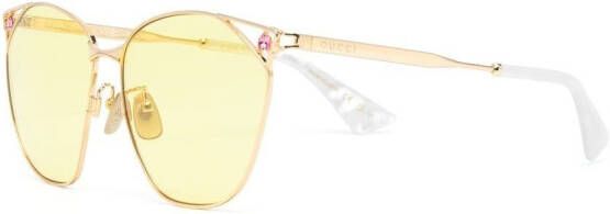 Gucci Eyewear Zonnebril met rond montuur Goud