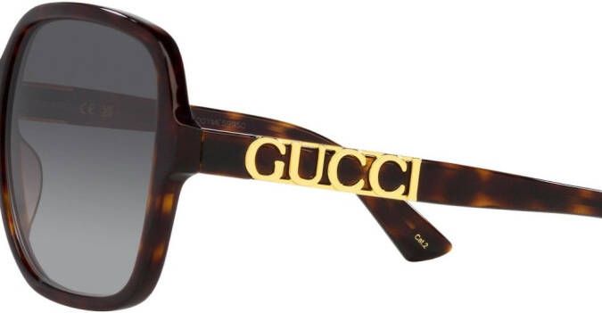 Gucci Eyewear Zonnebril met vierkant montuur Wit