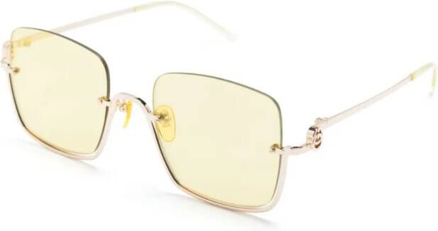 Gucci Eyewear Zonnebril met spiegelglazen Goud