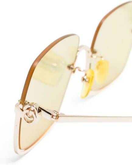 Gucci Eyewear Zonnebril met spiegelglazen Goud