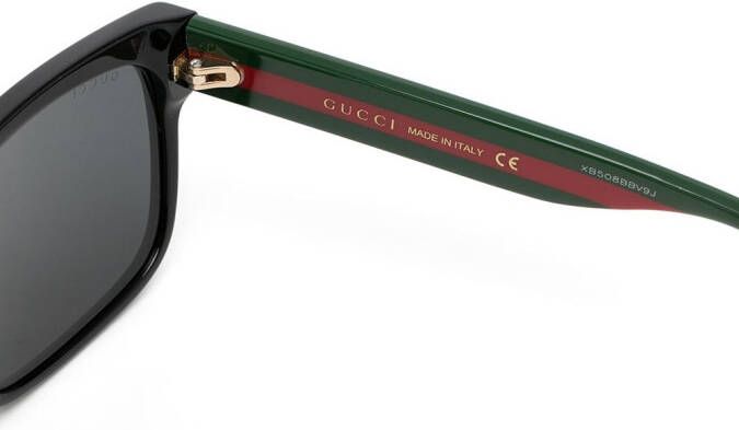 Gucci Eyewear Sylvie zonnebril met rechthoekig montuur Zwart