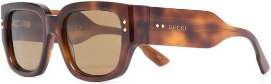 Gucci Eyewear Zonnebril met schildpadschild design Bruin