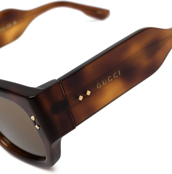 Gucci Eyewear Zonnebril met schildpadschild design Bruin