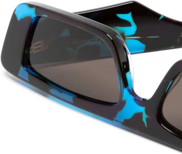 Gucci Eyewear Zonnebril met rechthoekig montuur Blauw