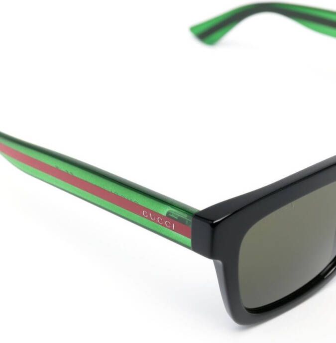 Gucci Eyewear Zonnebril met wayfarer montuur Zwart
