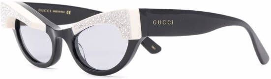 Gucci Eyewear Zonnebril met cat-eye montuur Zwart