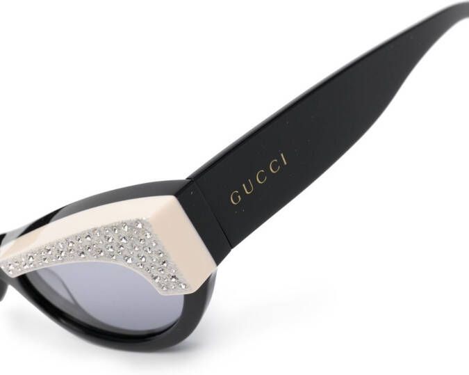 Gucci Eyewear Zonnebril met cat-eye montuur Zwart