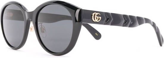Gucci Eyewear Zonnebril met chevron-detail Zwart