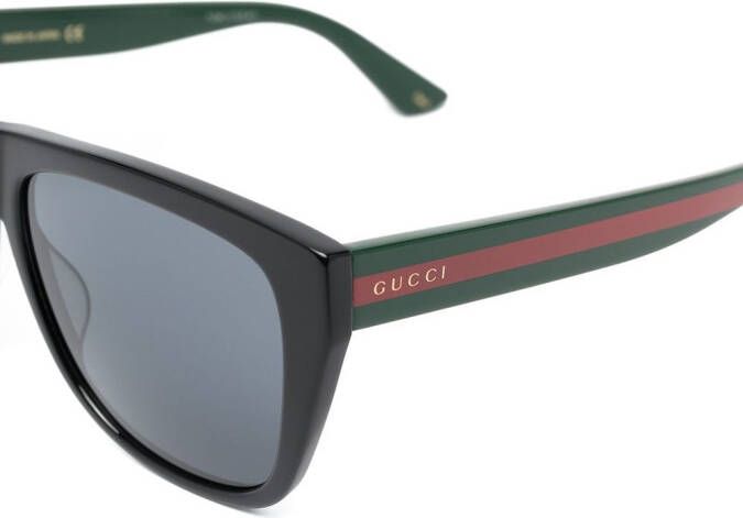 Gucci Eyewear Zonnebril met D-montuur Zwart