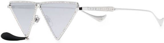 Gucci Eyewear Zonnebril met geometrisch montuur Zilver
