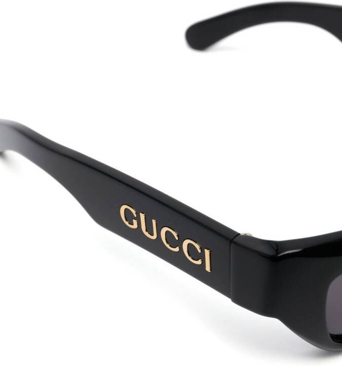 Gucci Eyewear Zonnebril met logoplakkaat Zwart