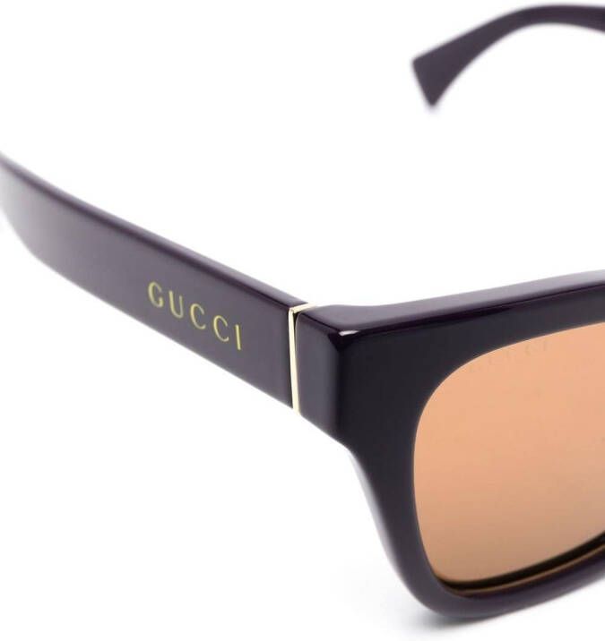 Gucci Eyewear Zonnebril met logoprint Paars