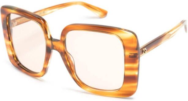 Gucci Eyewear Zonnebril met oversized montuur Bruin