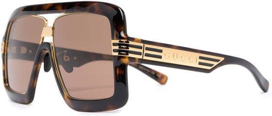 Gucci Eyewear Zonnebril met oversized montuur Bruin