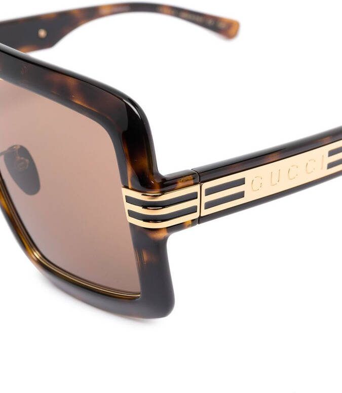 Gucci Eyewear Zonnebril met oversized montuur Bruin