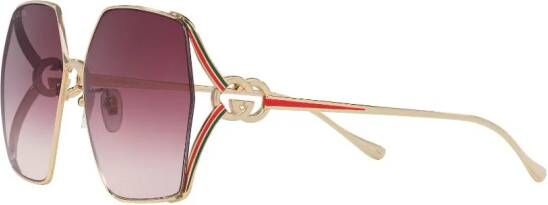 Gucci Eyewear Zonnebril met oversized montuur Goud