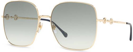 Gucci Eyewear Zonnebril met oversized montuur Goud