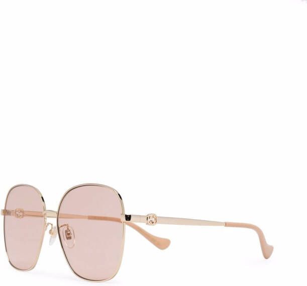 Gucci Eyewear Zonnebril met oversized montuur Goud