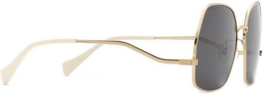 Gucci Eyewear Zonnebril met oversized montuur Goud