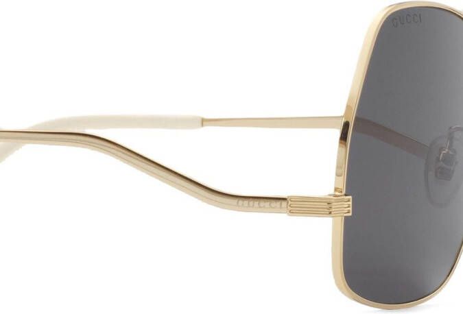 Gucci Eyewear Zonnebril met oversized montuur Goud