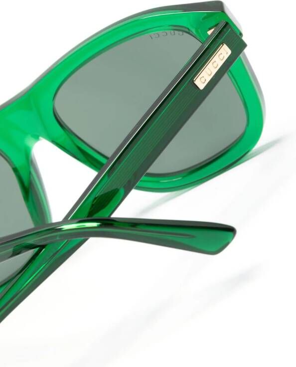 Gucci Eyewear Zonnebril met oversized montuur Groen