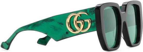 Gucci Eyewear Zonnebril met oversized montuur Groen
