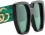 Gucci Eyewear Zonnebril met oversized montuur Groen - Thumbnail 3