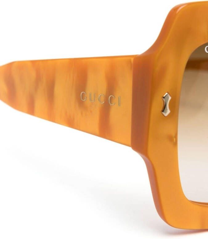 Gucci Eyewear Zonnebril met oversized montuur Oranje