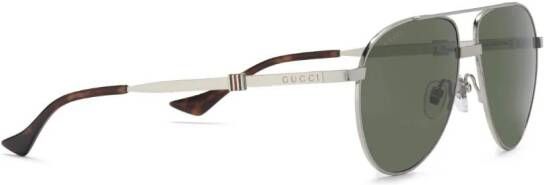 Gucci Eyewear Zonnebril met oversized montuur Zilver
