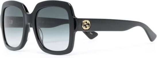 Gucci Eyewear Zonnebril met oversized montuur Zwart
