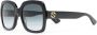 Gucci Eyewear Zonnebril met oversized montuur Zwart - Thumbnail 2