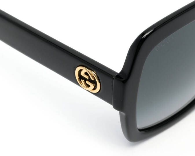 Gucci Eyewear Zonnebril met oversized montuur Zwart
