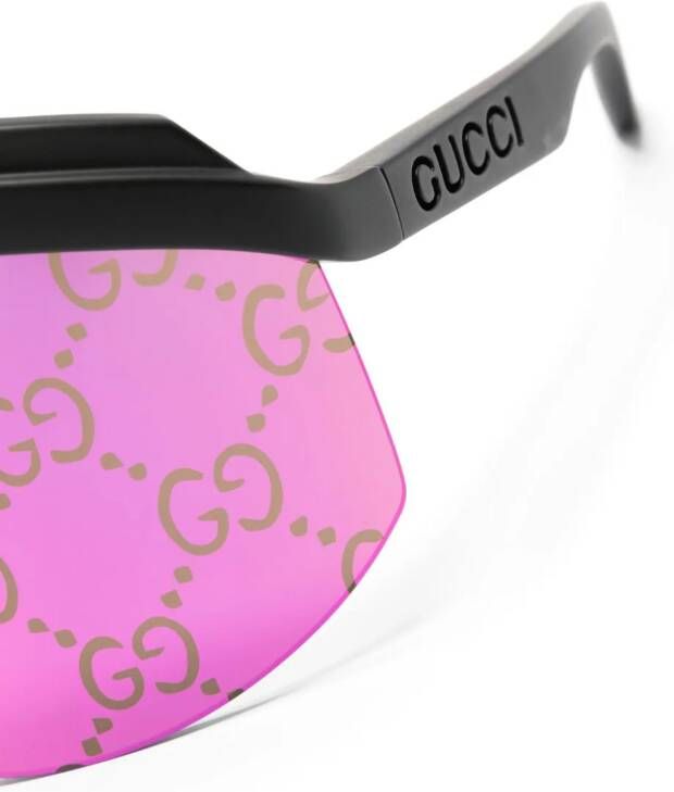 Gucci Eyewear Zonnebril met oversized montuur Zwart