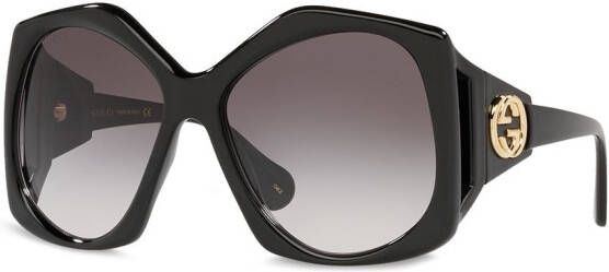 Gucci Eyewear Zonnebril met oversized montuur Zwart