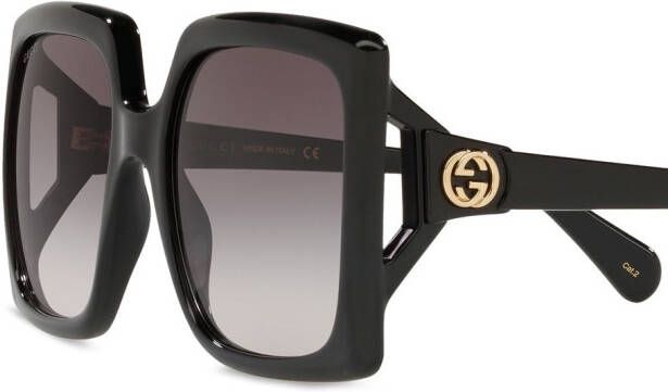Gucci Eyewear Zonnebril met oversized vierkant montuur Zwart