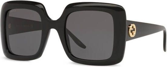 Gucci Eyewear Zonnebril met oversized vierkant montuur Zwart