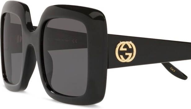 Gucci Eyewear Zonnebril met oversized vierkant montuur Zwart