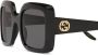 Gucci Eyewear Zonnebril met oversized vierkant montuur Zwart - Thumbnail 3