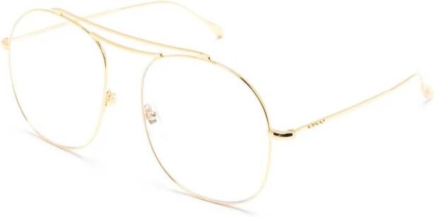Gucci Eyewear Zonnebril met piloten montuur Goud