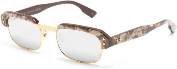 Gucci Eyewear Zonnebril met rechthoekig montuur Bruin