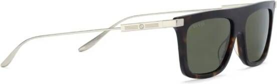 Gucci Eyewear Zonnebril met rechthoekig montuur Bruin