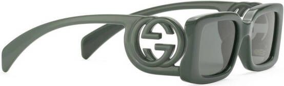 Gucci Eyewear Zonnebril met rechthoekig montuur Grijs