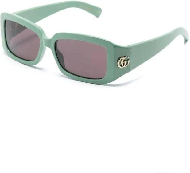Gucci Eyewear Zonnebril met rechthoekig montuur Groen