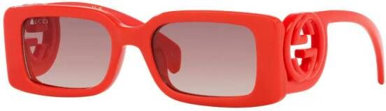 Gucci Eyewear Zonnebril met rechthoekig montuur Rood